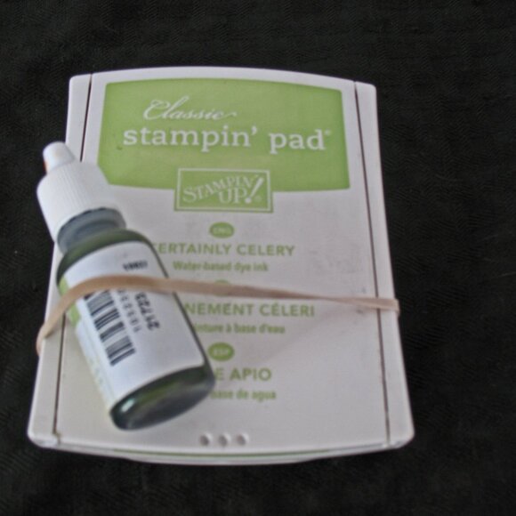 Stampin'Up! CERTAINLY CELERY CLASSIC INK PAD & RE-FILL-Used/Retired - Picture 2 of 2